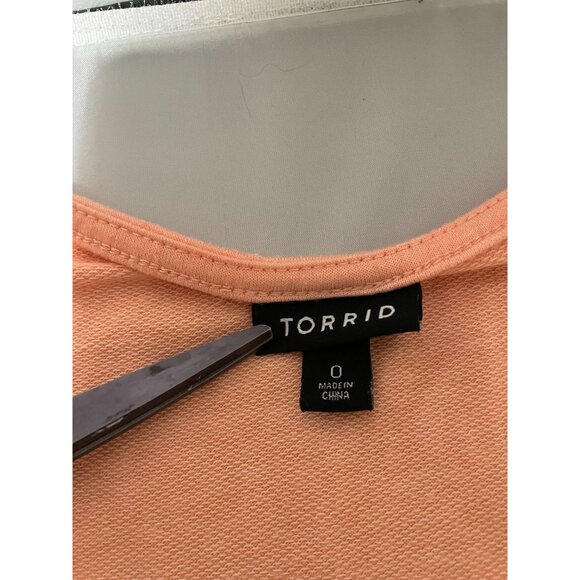 Torrid Women's Peach Racerback Tank Top Size 0 Polyester Rayon Blend - Picture 3 of 13